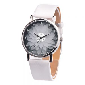 Flower Leather Quartz Wrist Watch